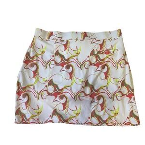 Golf America Womens Skort XXL White Red‎ Green Swirl Print Athletic Skirt Shorts